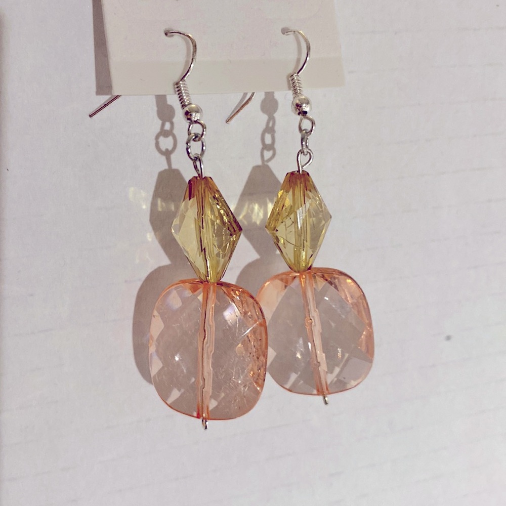 Pink & Yellow Earrings Handcrafted